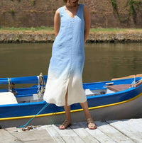 Blueberry - Sleeveless A-line Midi Dress