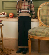 Abel & Lula - Plaid Sweater And Pant Set