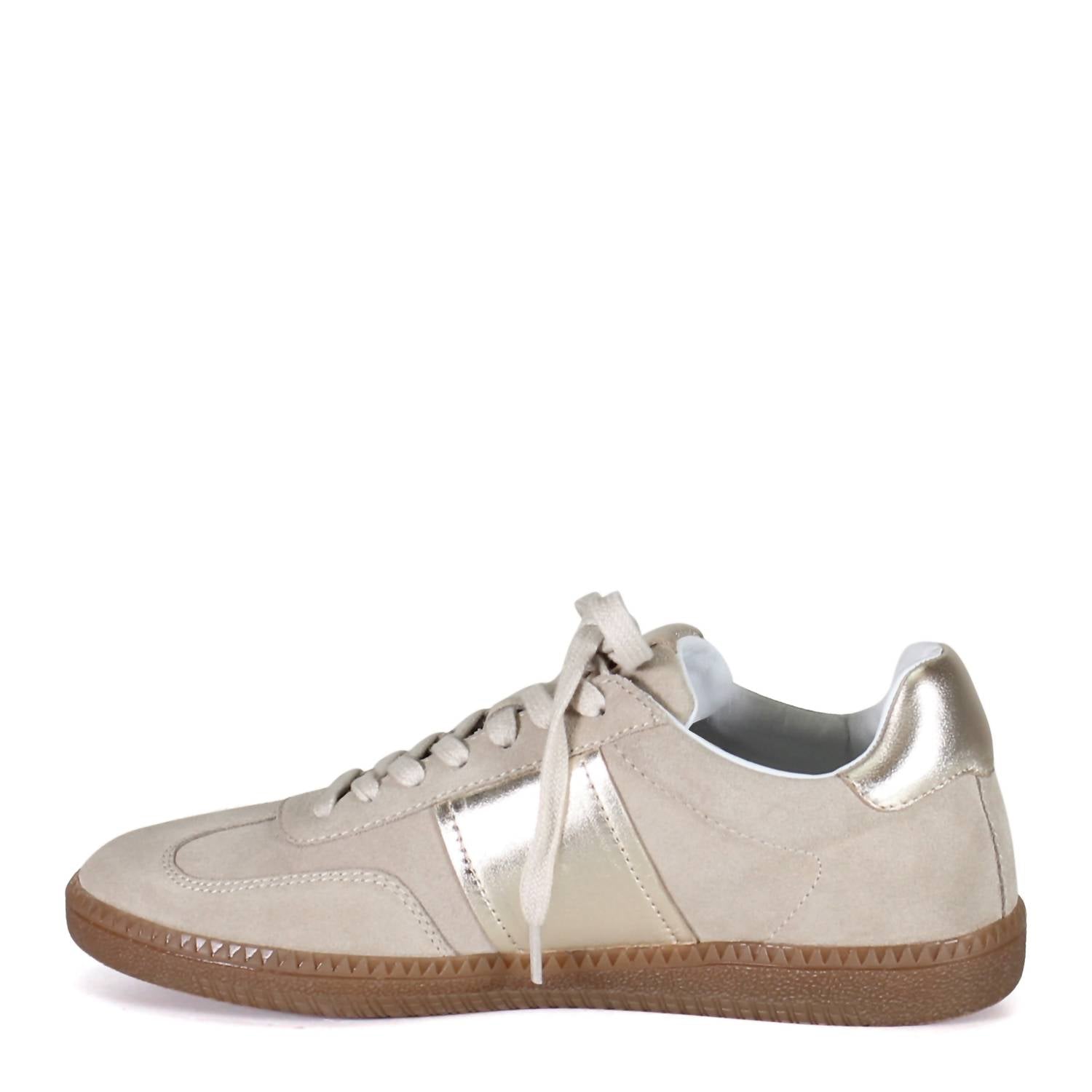DIBA True Women's This Tie Lace-up Suede Sneakers in shell platino - women's sneaker - view 4