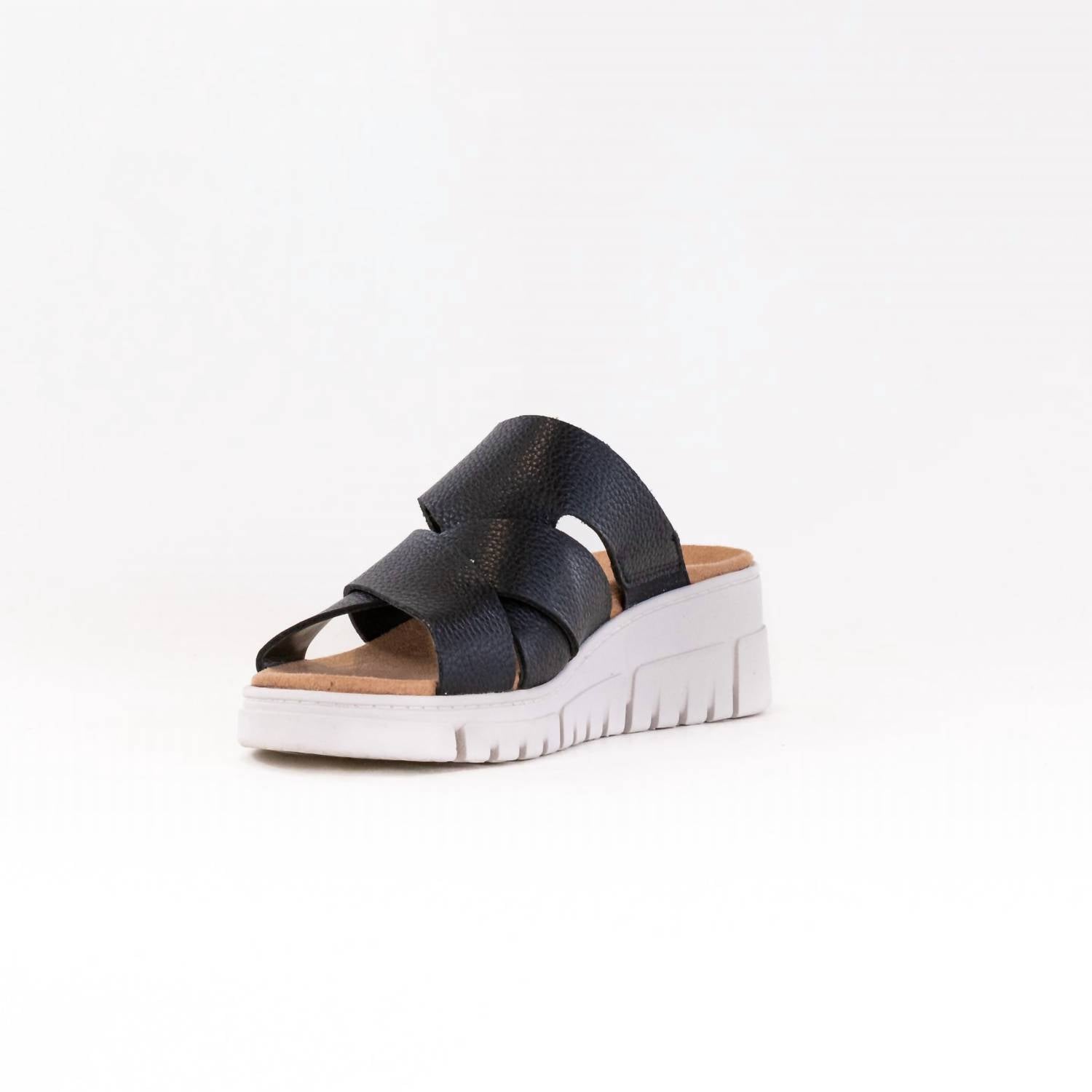 VIONIC Women's Uptown Sunset Wedge Sandal in black leather - women's sandal - view 4