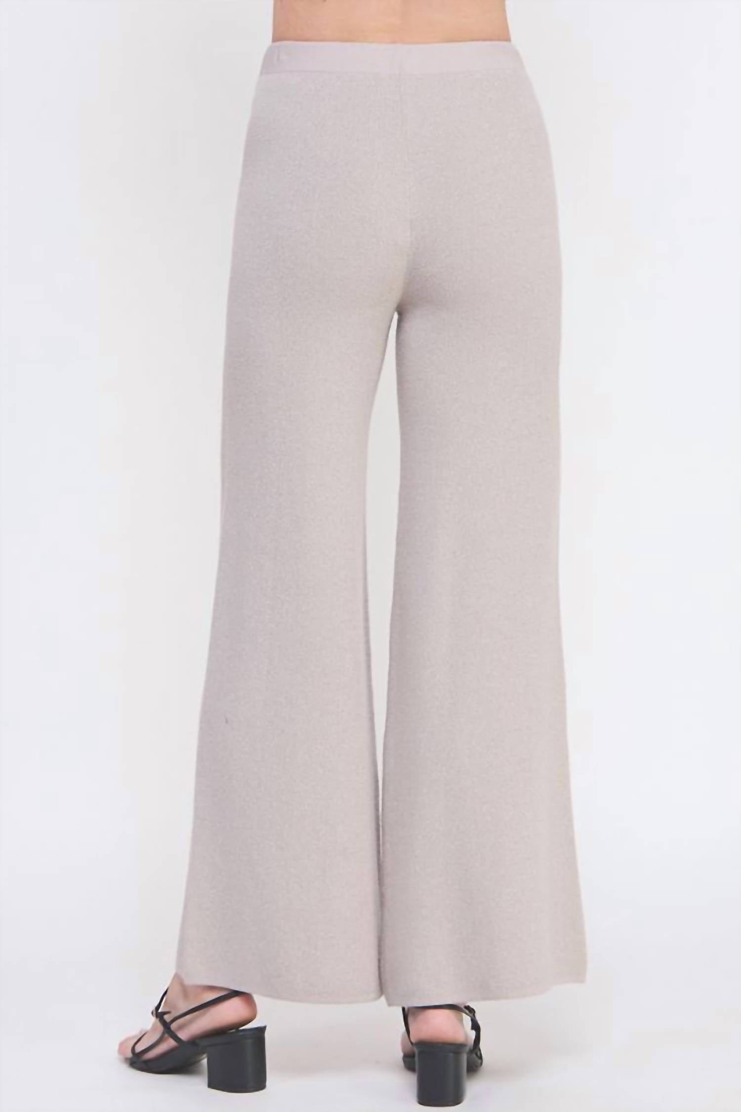 Allie Rose - Soft Lurex Fine Gauge Wide Leg Pants