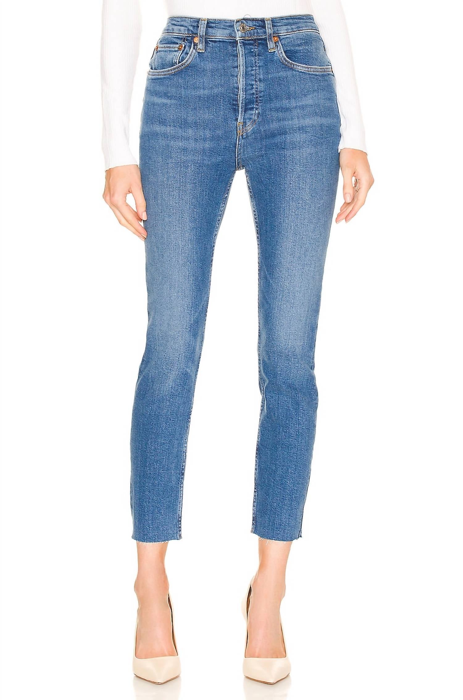 Re/Done - 90s Ultra High Rise Ankle Crop Jeans