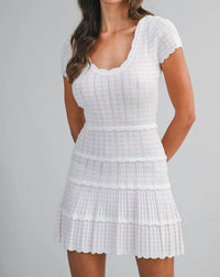 Mable - Anna Scallop Detail Knitted Mini Dress