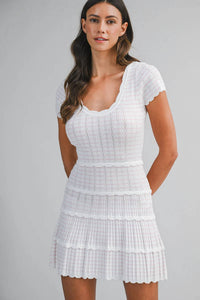 Mable - Anna Scallop Detail Knitted Mini Dress