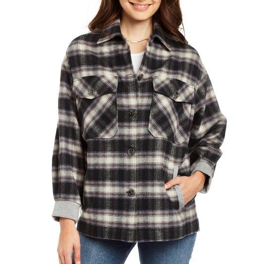 GABBY PLAID SHIRT JACKET