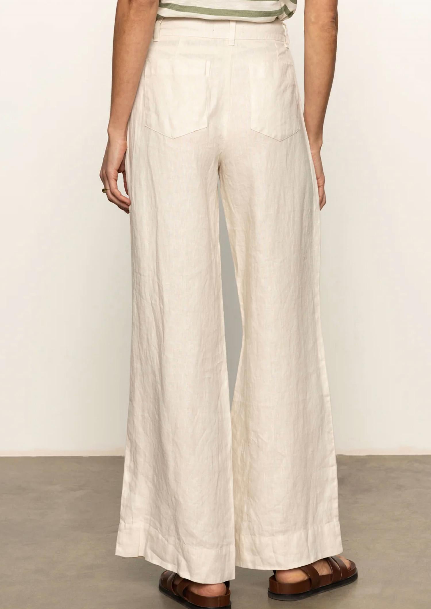 Sanctuary - Linen Marine Wide Leg Pant