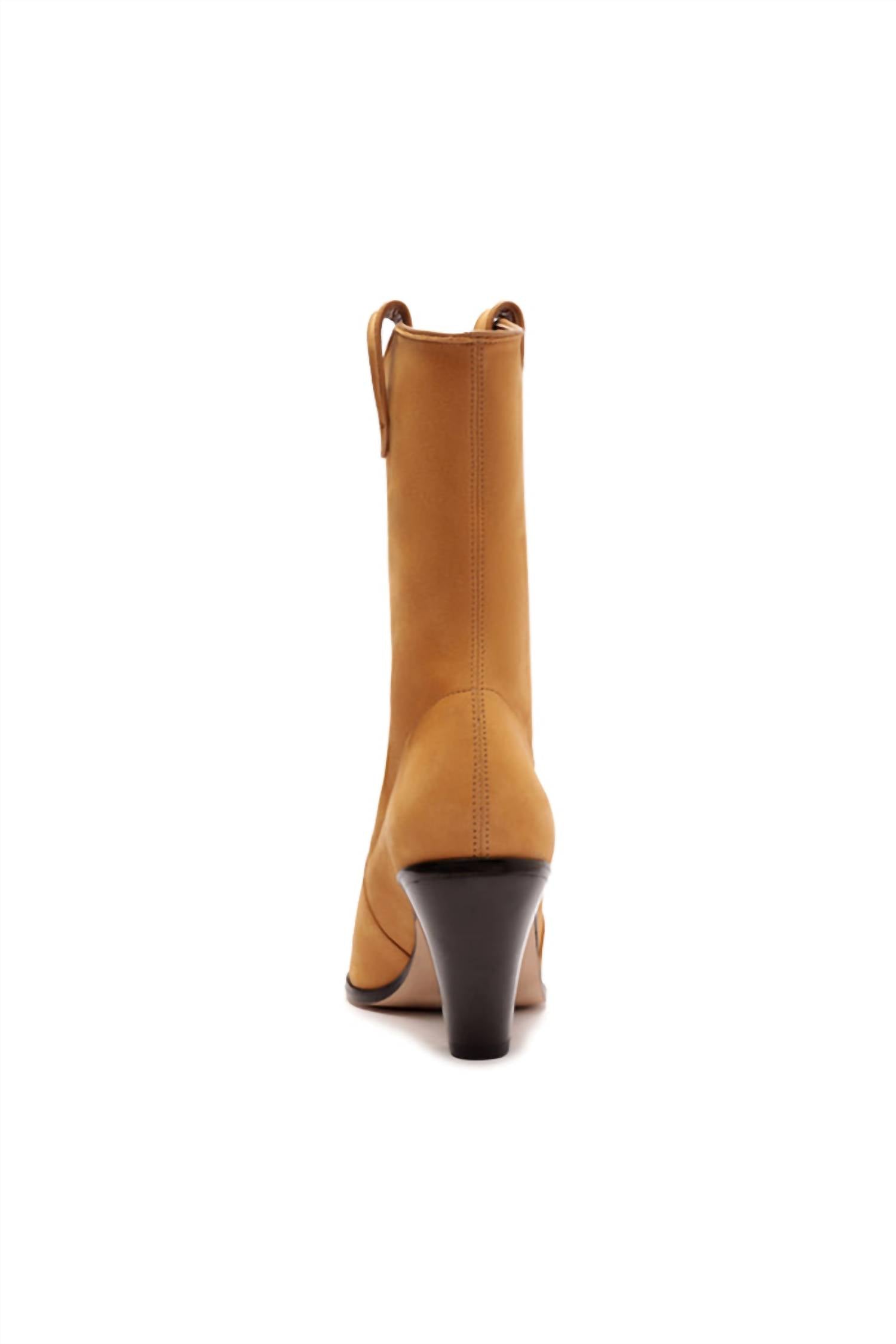 SCHUTZ Women's Mackie Leather Booties in nude caramel - women's shoe - view 5