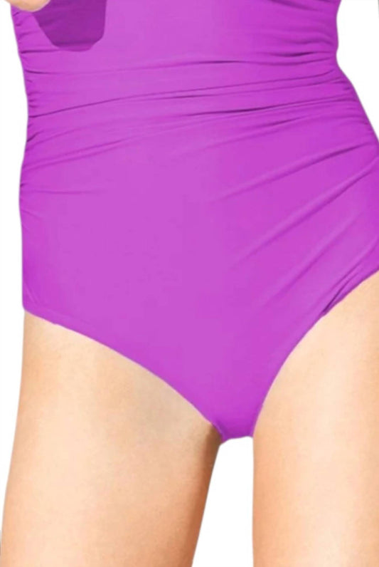 Badgley Mischka - Shirred Underwire One Piece Swimsuit