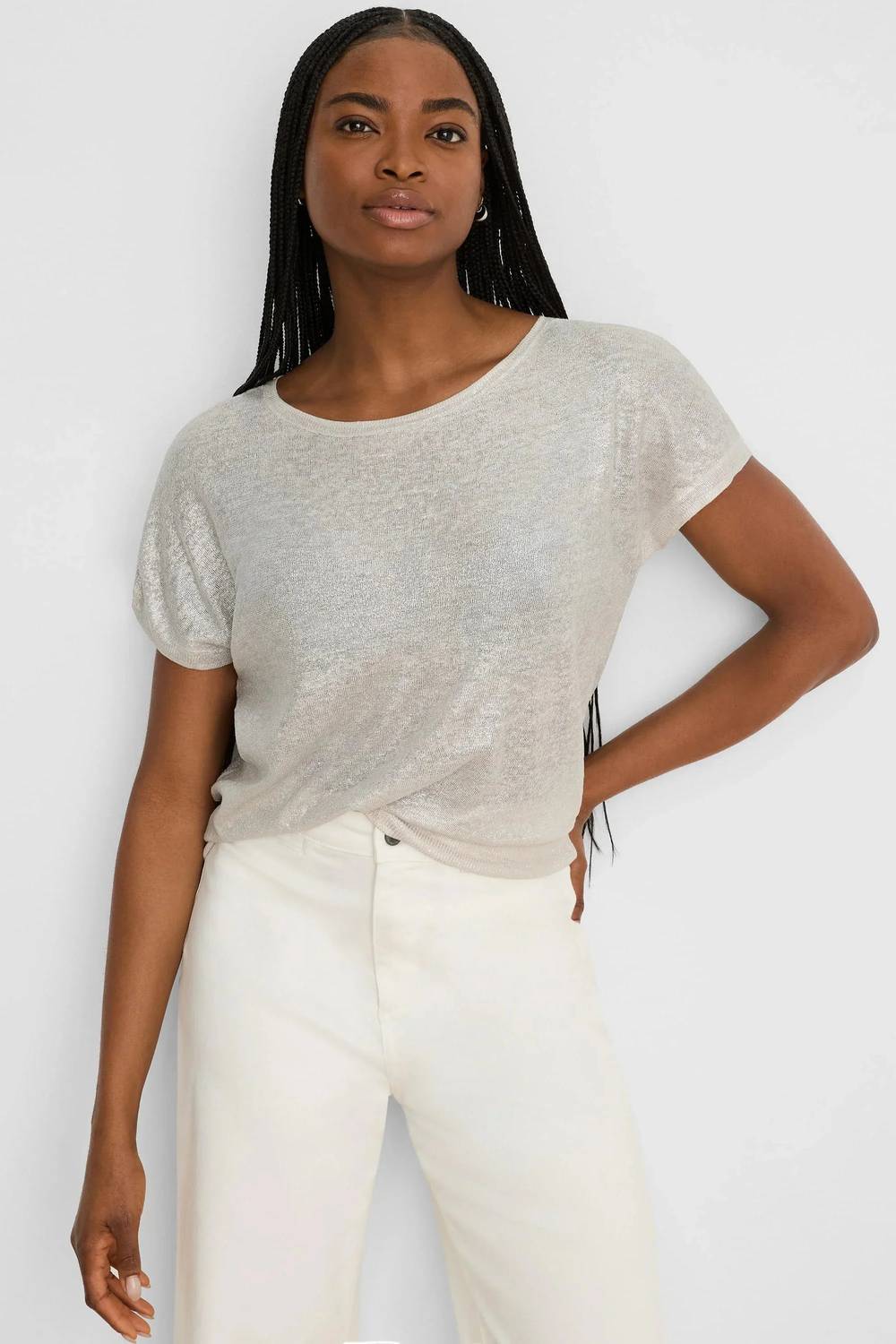 Nic + Zoe - Glazed Feather Knit Sweater