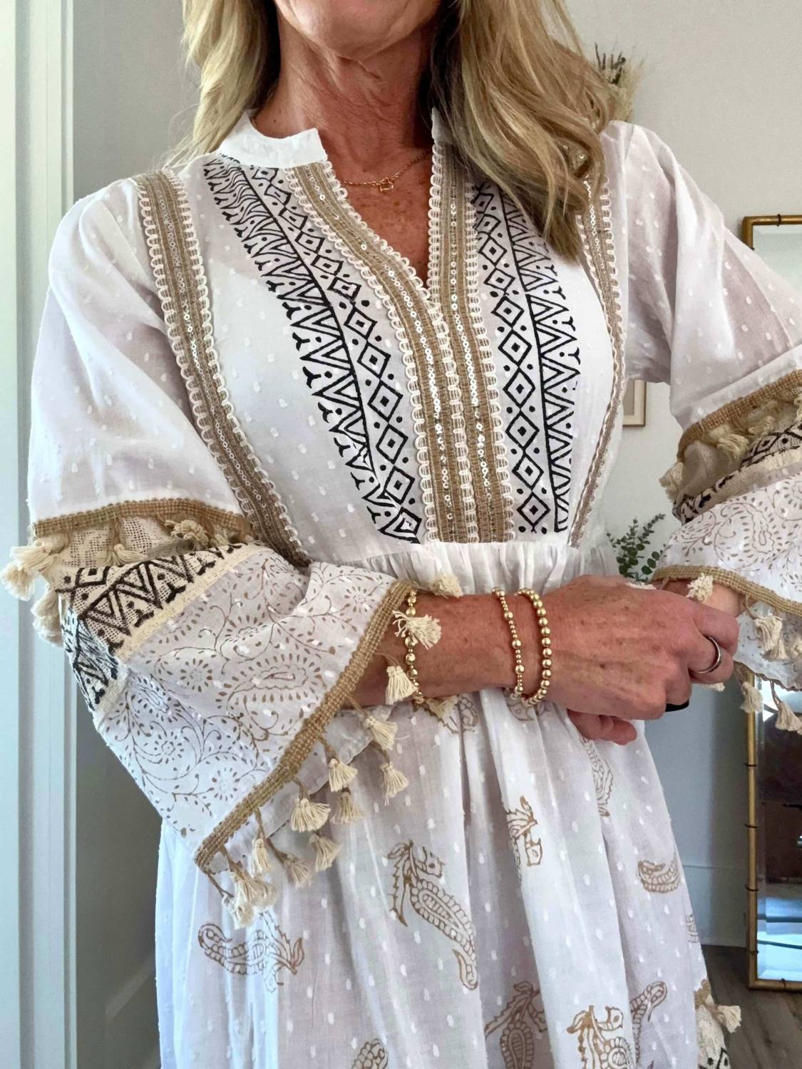 Pol - Paisley Tassel Dress