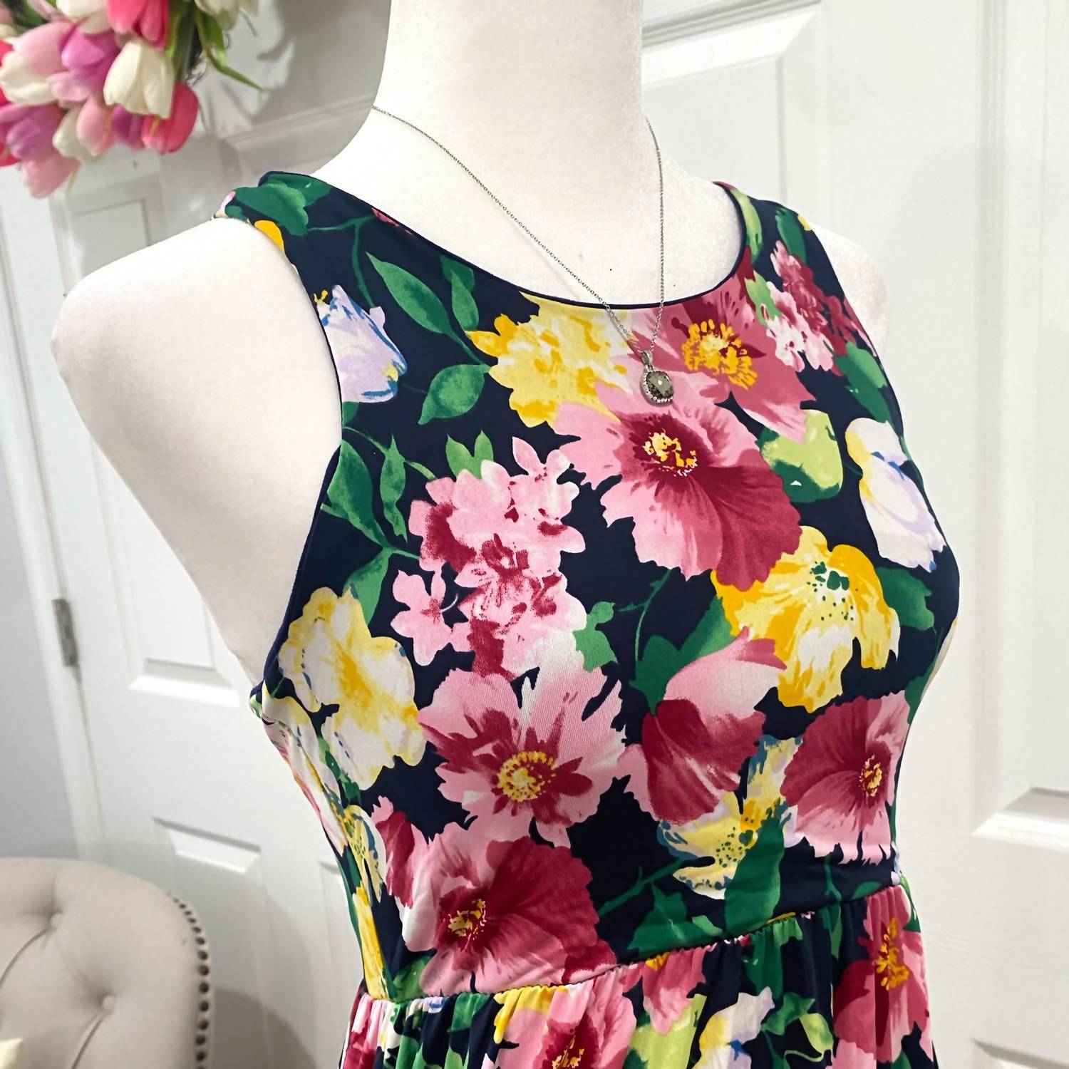 Beeson River - Garden Flower Floral Slit Maxi Dress