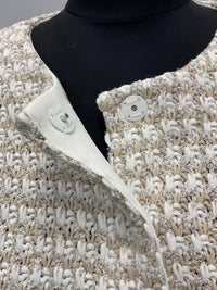Anneclaire - TAN/WHITE TWEED COTTON CARDIGAN