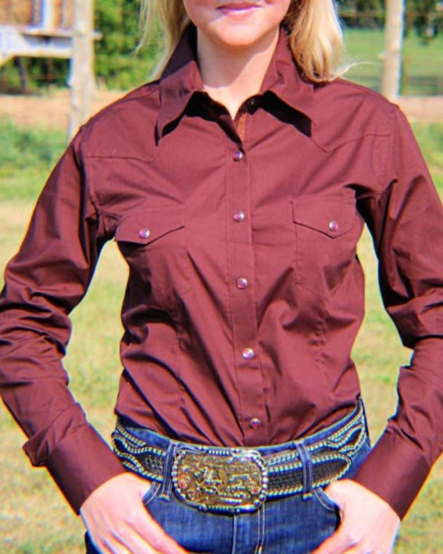 Panhandle - Solid Long Sleeve Snap Up Western Shirt