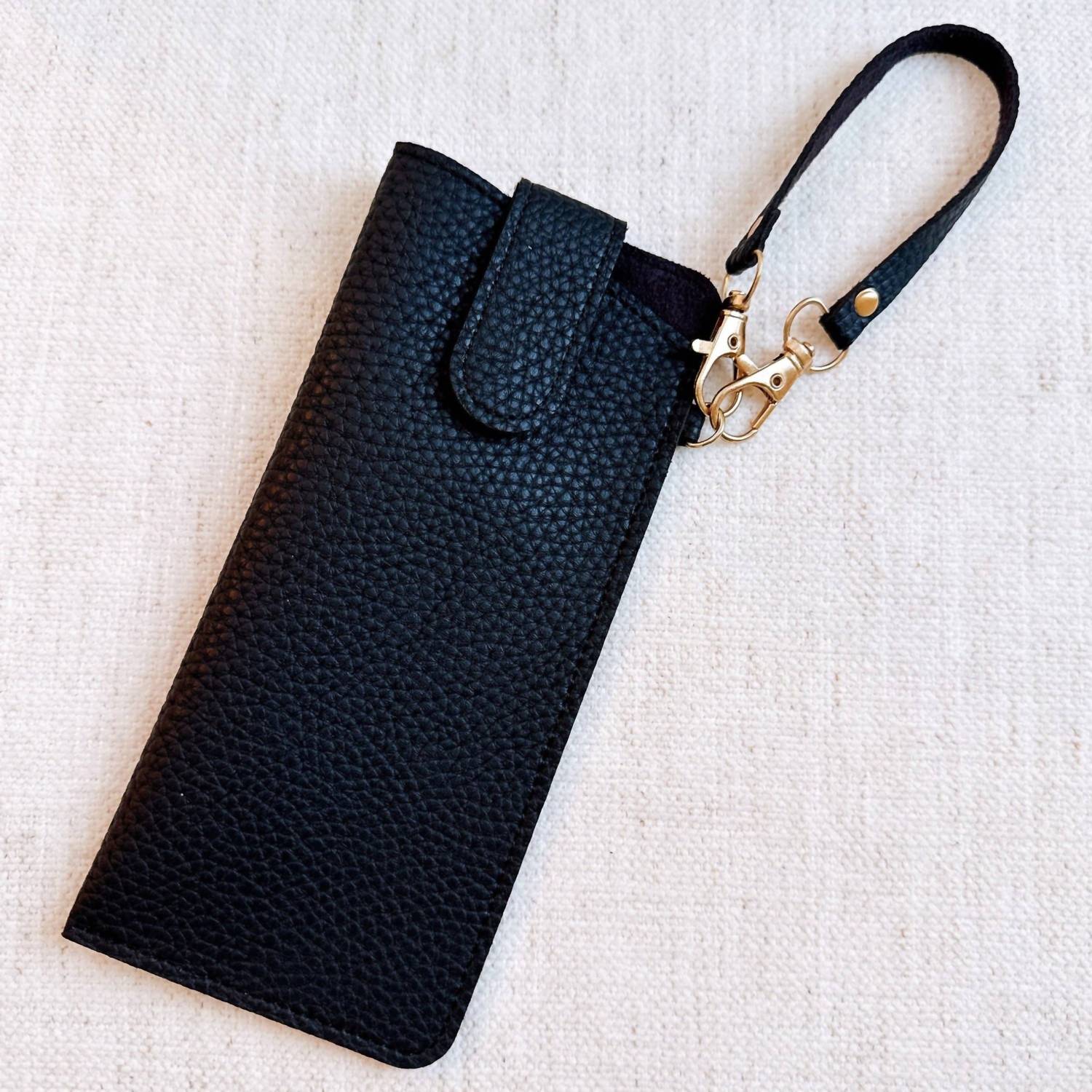 Ellison+Young Women's Button Up Glass Case Bag Charm in black - women's accessory
