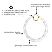 Gold & Honey - Women's Xl Lucite Bamboo Hoop Earrings