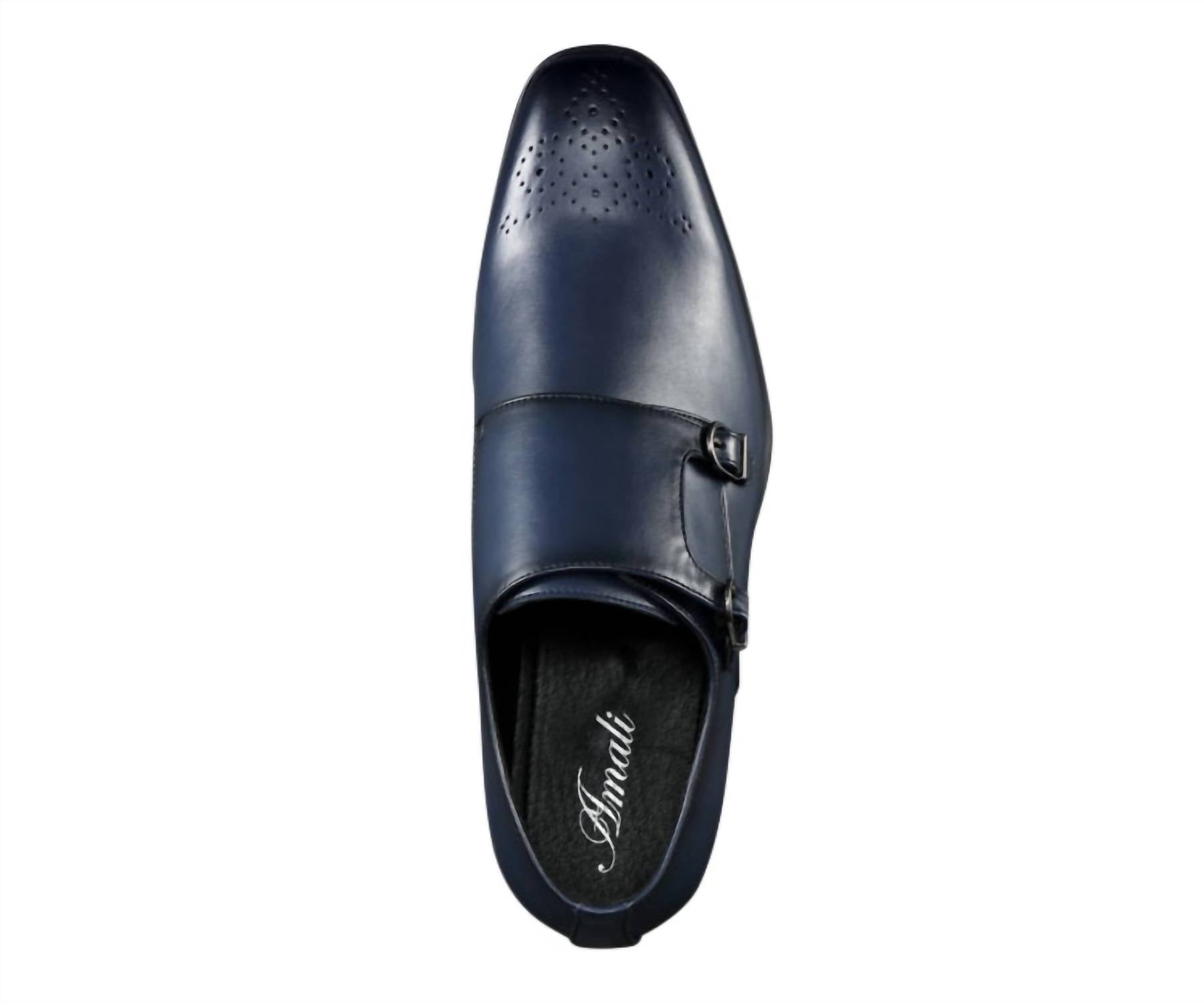 Amali Men's Willis Leather Dress Shoes in navy - men's shoe - view 4