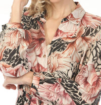 Joseph Ribkoff - Floral Button Front Midi Dress