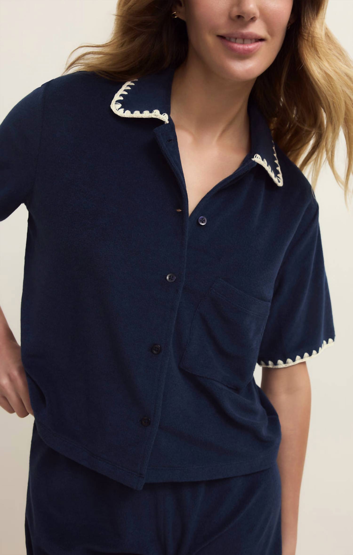 Z Supply Miles Terry Shirt in eclipse - women's shirt - alternate view