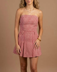 Day + Moon - Go Team Checkered Mini Romper