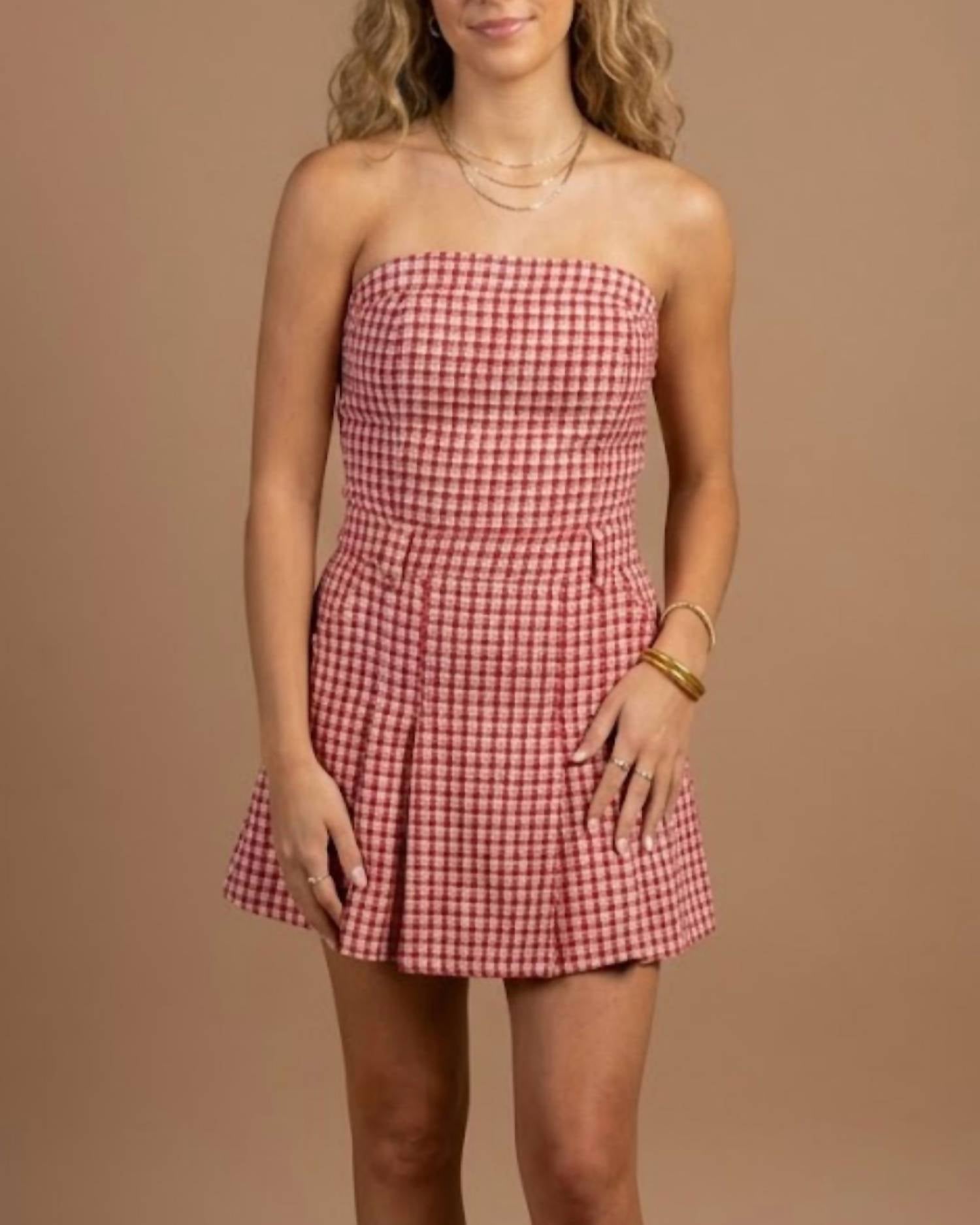 Day + Moon - Go Team Checkered Mini Romper
