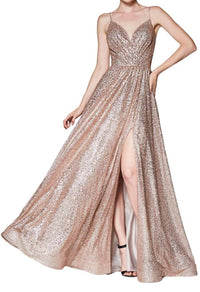 Cinderella Divine - All Over Sparkle Dress With Leg Slit