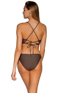 Sunsets Inc. Kona Femme Fatale Hipster Bottom in dark brown - women's swimwear - detail view