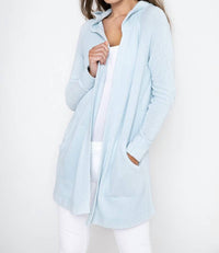 Kinross Bouclé Beach Hoodie in surf - women's top