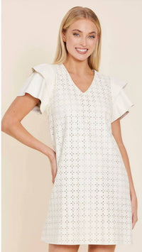 Dolce Cabo - Vegan Leather Eyelet Flutter Dress