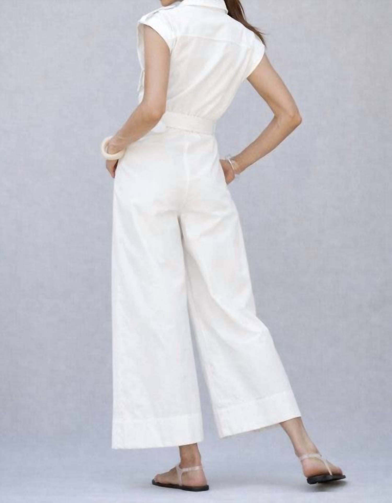 EB Luxe Mireya Jumpsuit in white - women's pants - alternate view