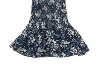 flowers by zoe Girl's Floral Chiffon Short Sleeve Dress in navy pink - kids' dress