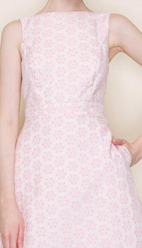 B.right Harper Boat Neck Jacquard Mini Dress in pink - women's dress - alternate view