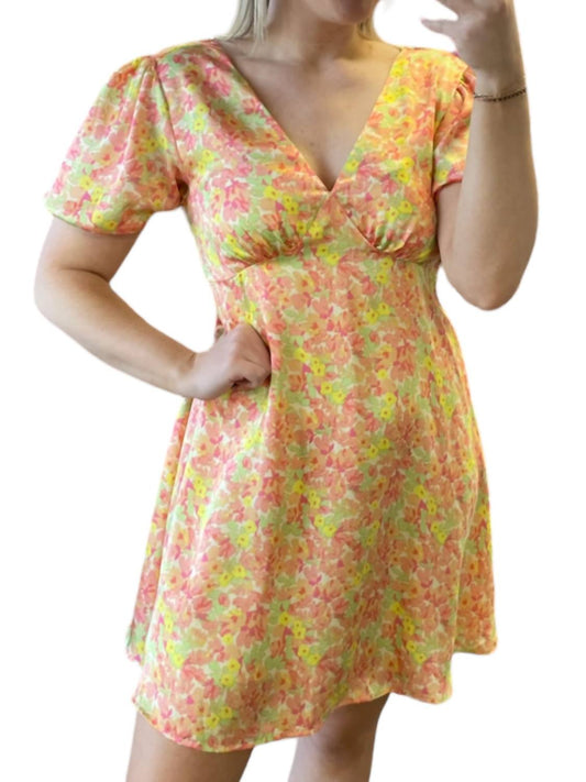 Mittoshop - Flower Satin Mini Dress