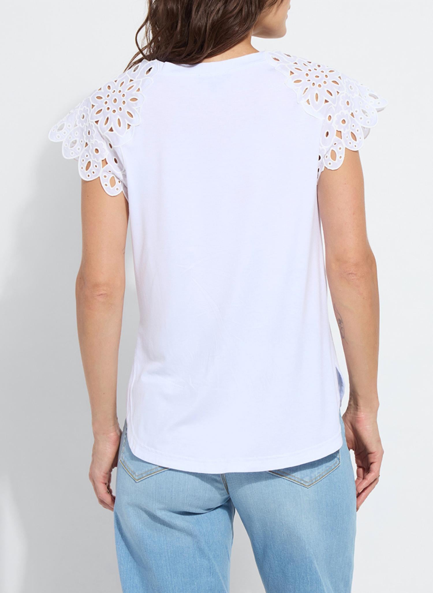 Lysse - Katarina Eyelet Sleeve Trim Top