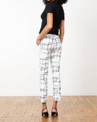 Avenue Montaigne Lulu Straight Cropped Pant in graffiti white - women's pants - alternate view
