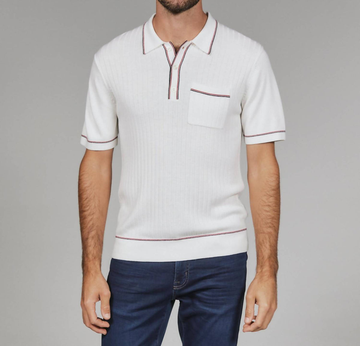7Diamonds - Enzo Striped Sweater Polo