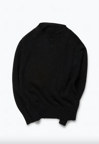 Stoffa Crewneck Cotton Mouline Sweater in charcoal - men's sweater - view 4
