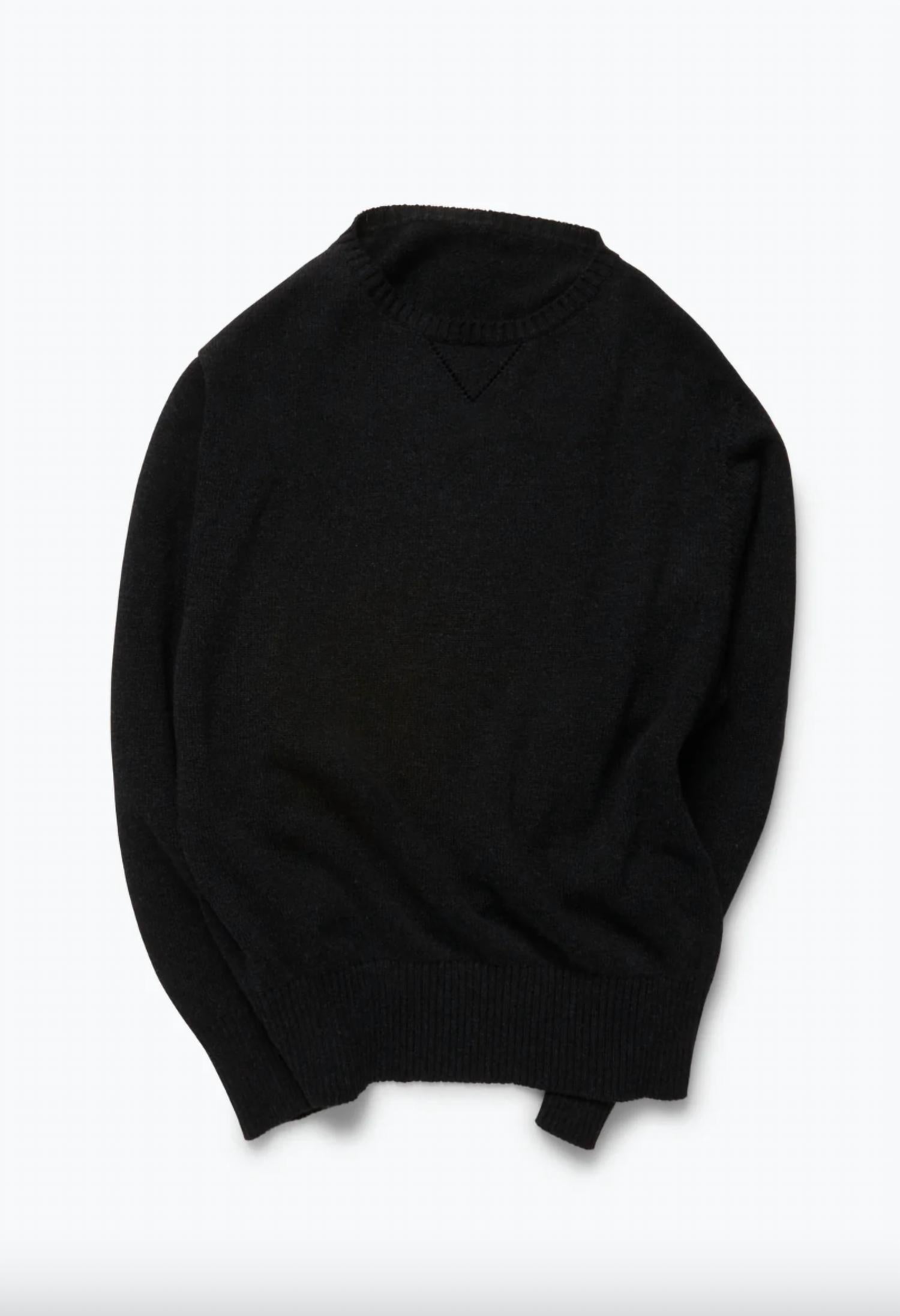 Stoffa Crewneck Cotton Mouline Sweater in charcoal - men's sweater - view 4