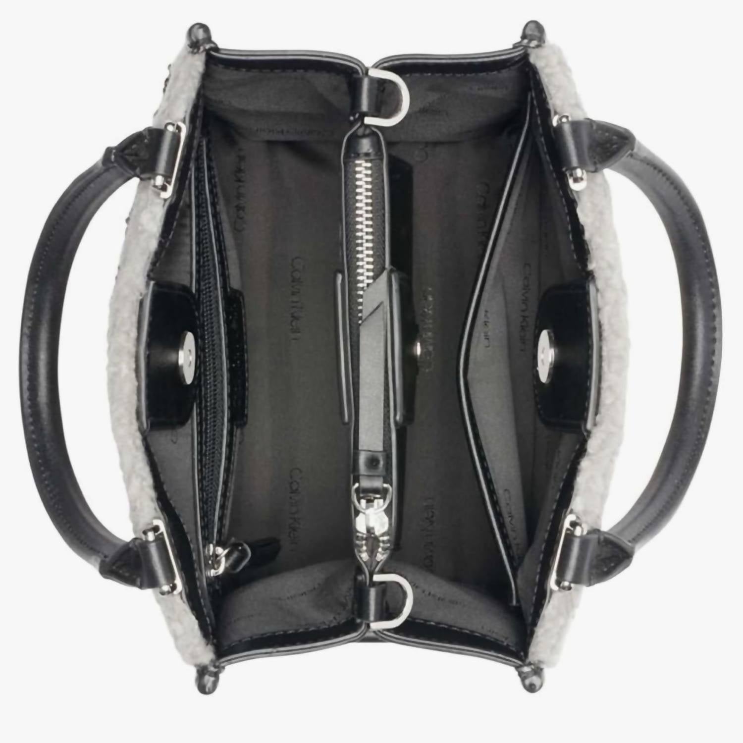 CALVIN KLEIN Women's Shoulder Bag in black and cream - women's bag - view 8