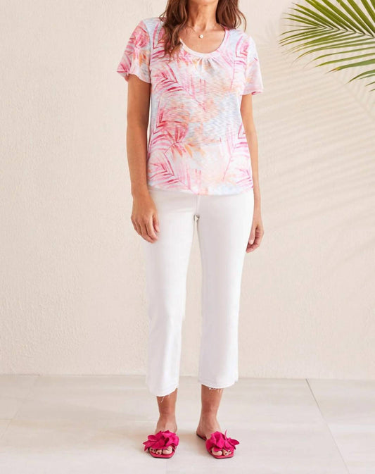 Tribal - Tropical Rasperberry Fern Short Sleeve Top