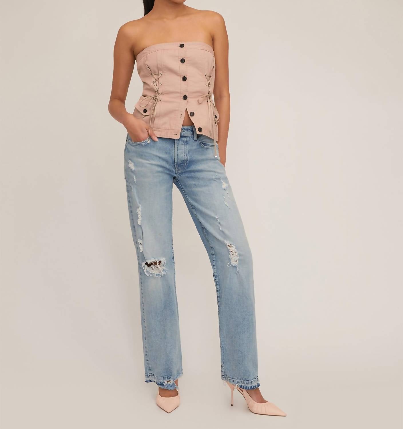 OAKLEY CANVAS LACE UP CORSET