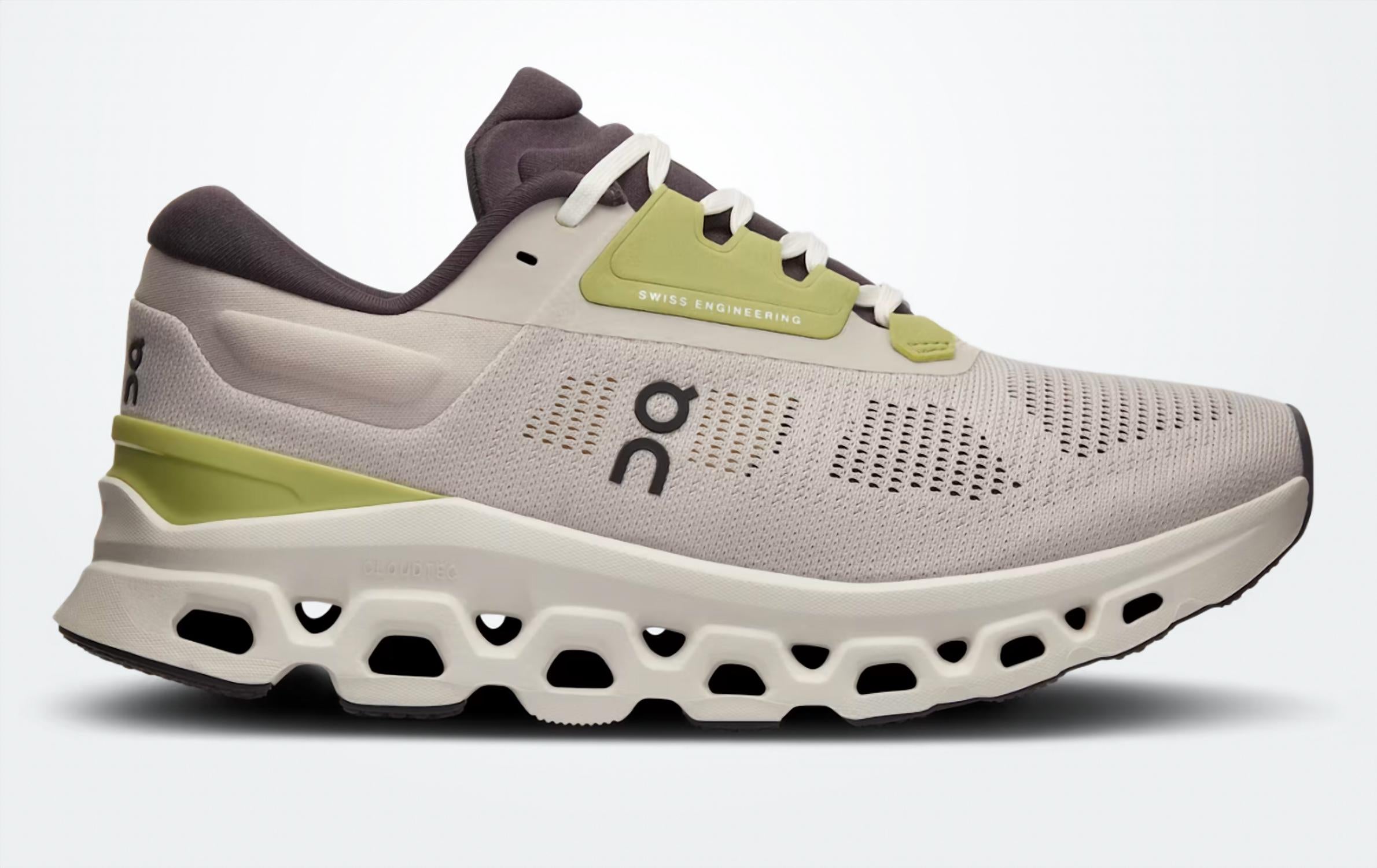 On Women's Cloudstratus 3 Running Shoe in pearl ivory - women's sneaker