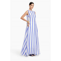 Leo Lin - Yumei Striped Open Back Gown