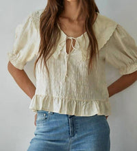 By Together - Sweetheart Eyelet Collar Blouse