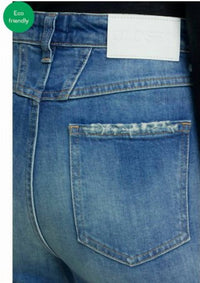 CLOSED Hi-sun Cropped High Rise Jean in mid blue - women's jeans - alternate view