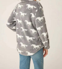 Pj Salvage - Let's get cozy Plush Horse Print Jacket