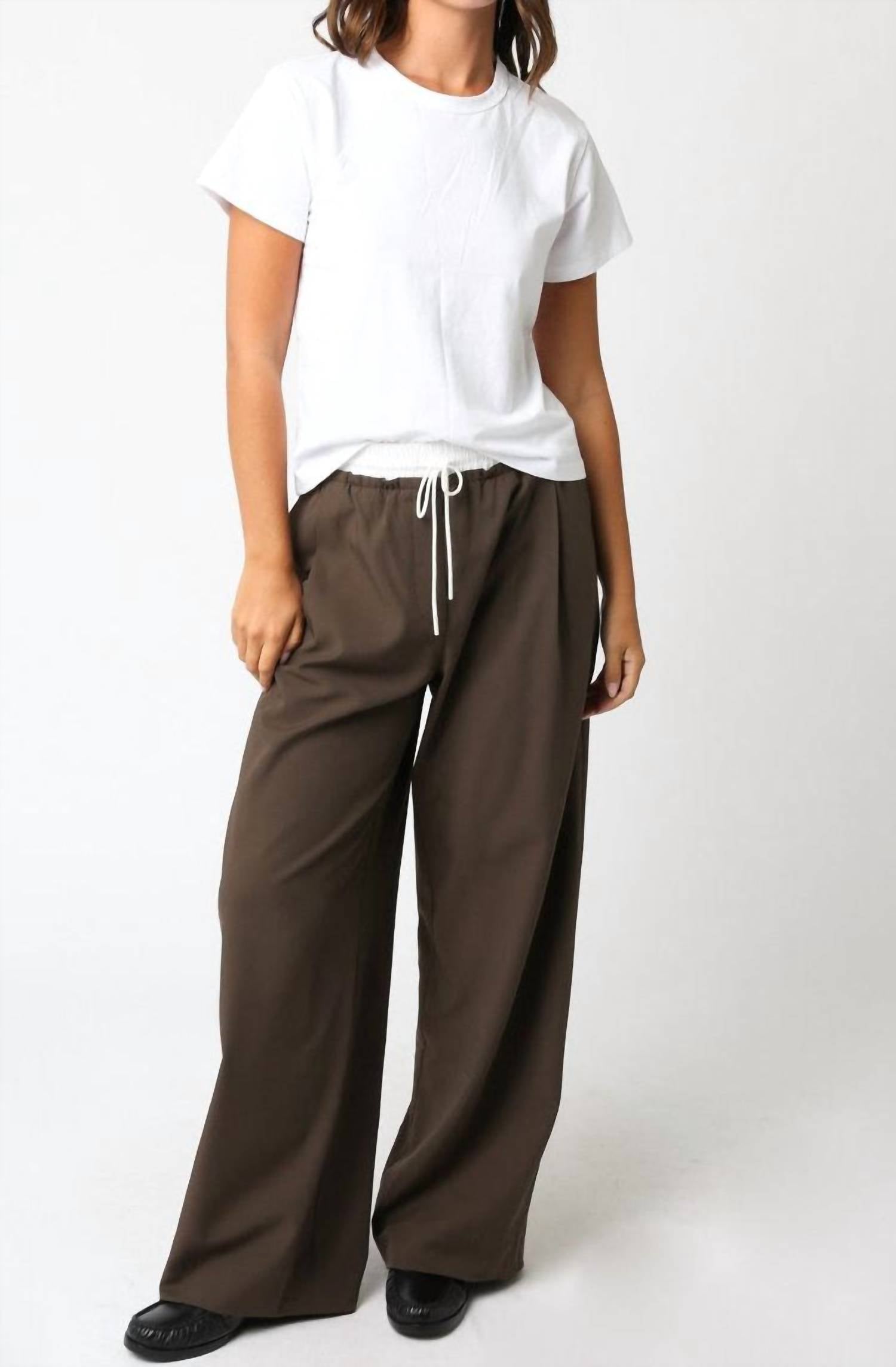 Olivaceous - Drawstring Track Pants