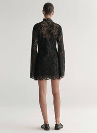 A.L.C. Eden Lace Mini Dress in black - women's dress - detail view