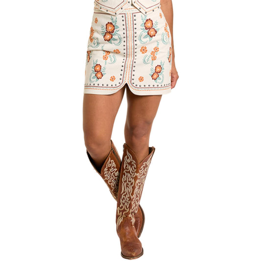 Rock & Roll Denim - Floral Print Skirt