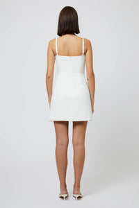 FRENCH CONNECTION Whisper Foldover Mini Dress in summer white - women's dress - detail view