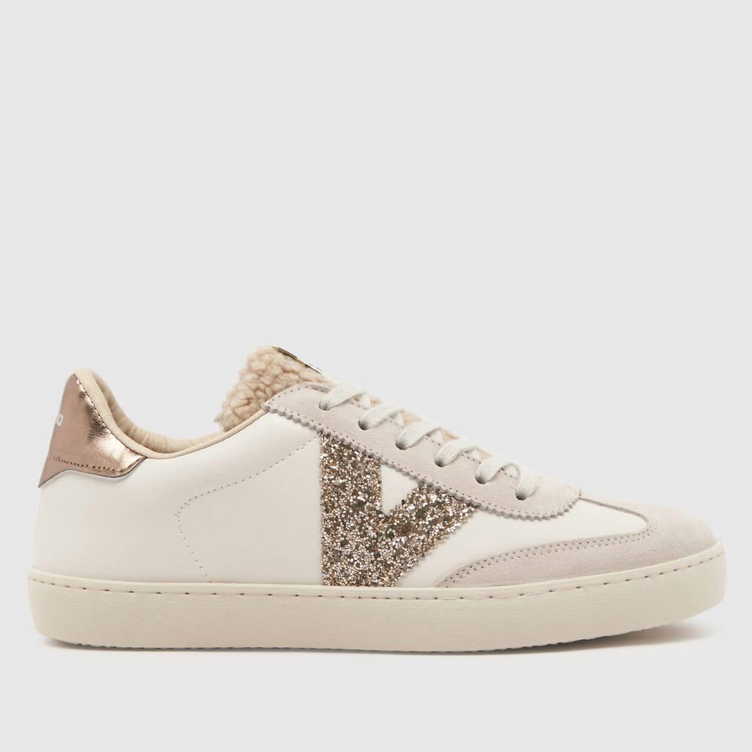 VICTORIA Women's Berlin Glitter Shoe in bone gold - women's sneaker